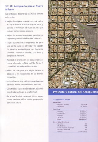 Pàgina 18 de 32 del document "Nueva Terminal Sur" editat pel Pla Barcelona (AENA) sobre la nova terminal T1 de l'aeroport del Prat